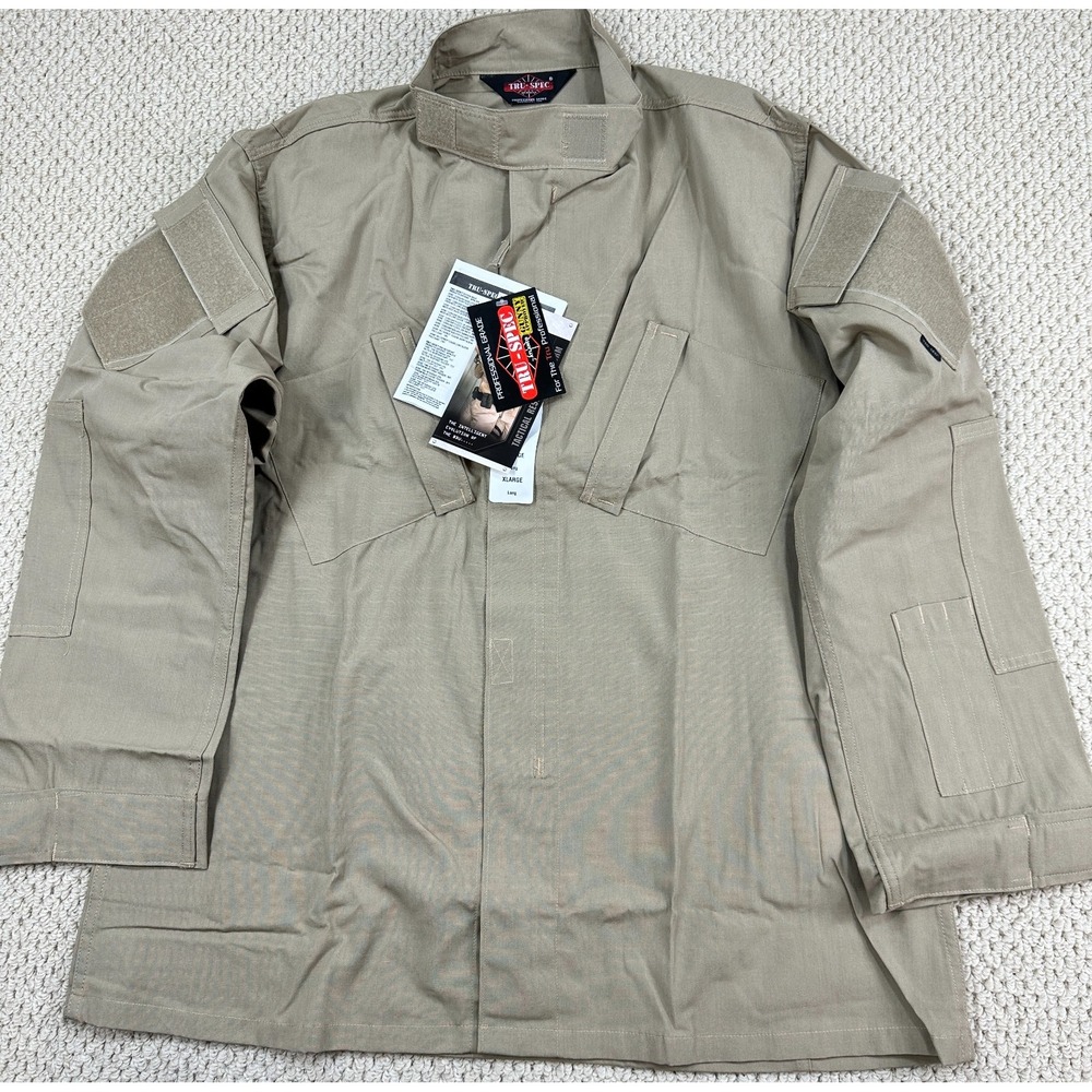 NEW Tru-Spec FR Shirt Men XL Long Khaki XFire 80/20 Tactical Response Uniform